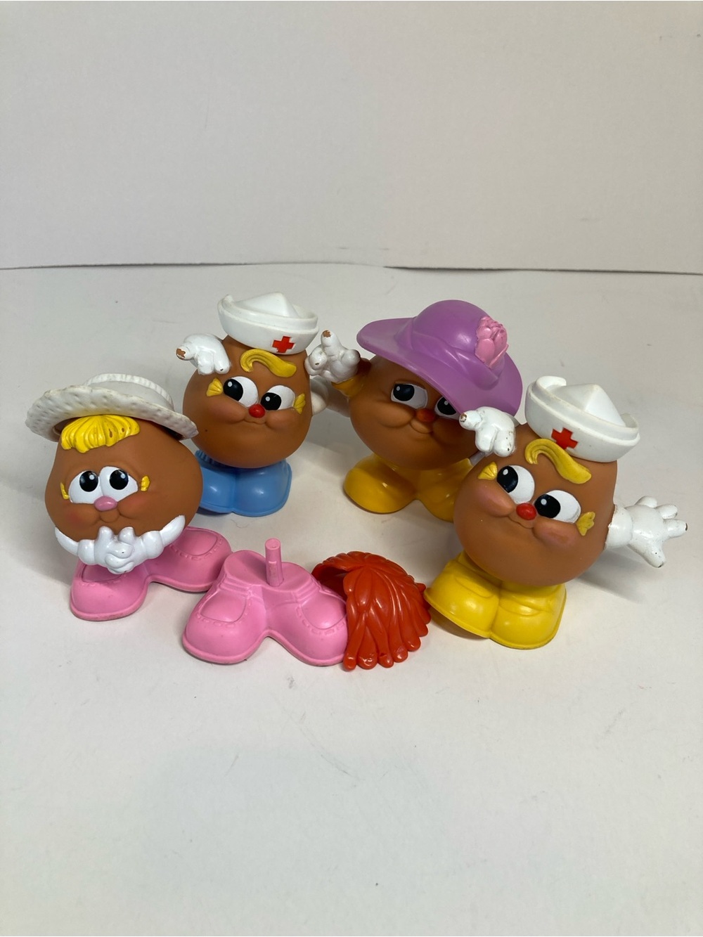Vintage Hasbro Playskool Mr Potato Head Spud Kids 1986 Lot of 4 Figures